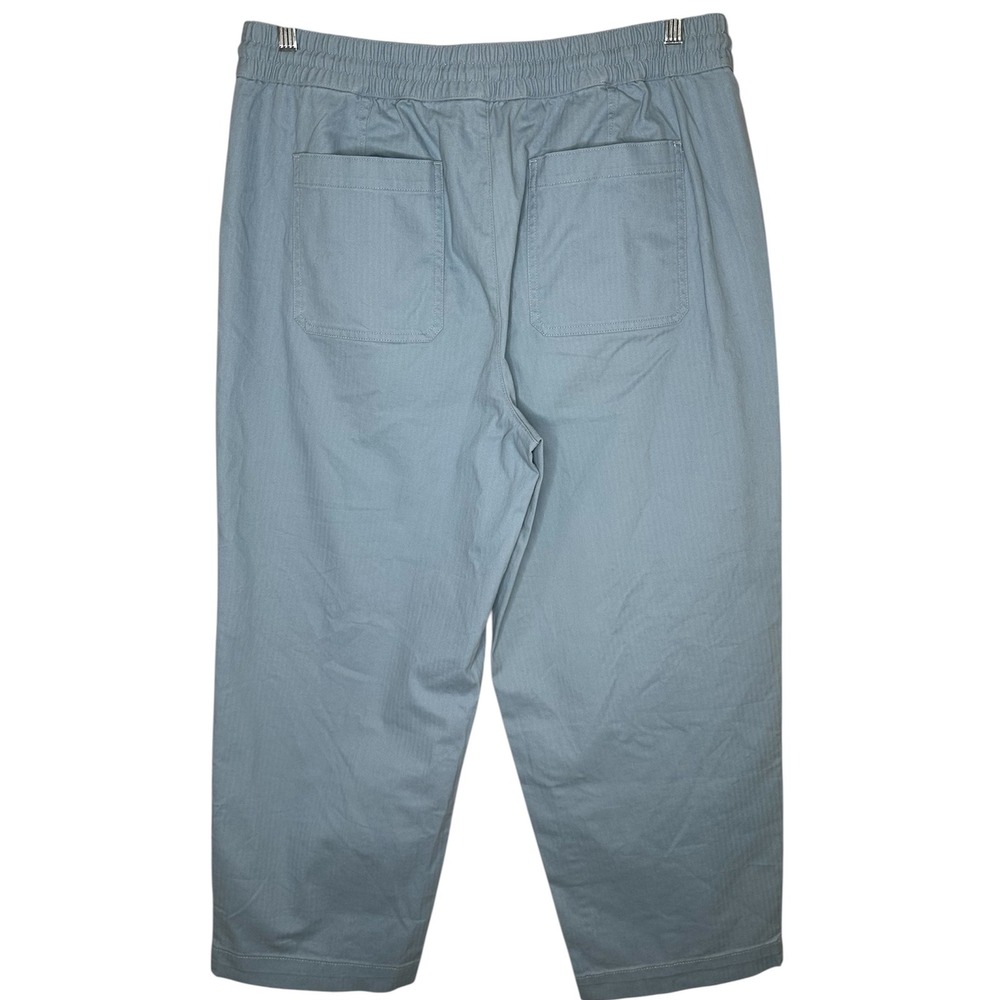 Lands' End Womens Blue Crop Pants Elastic Waist Pull On Size 16 nautical beach - Picture 3 of 8